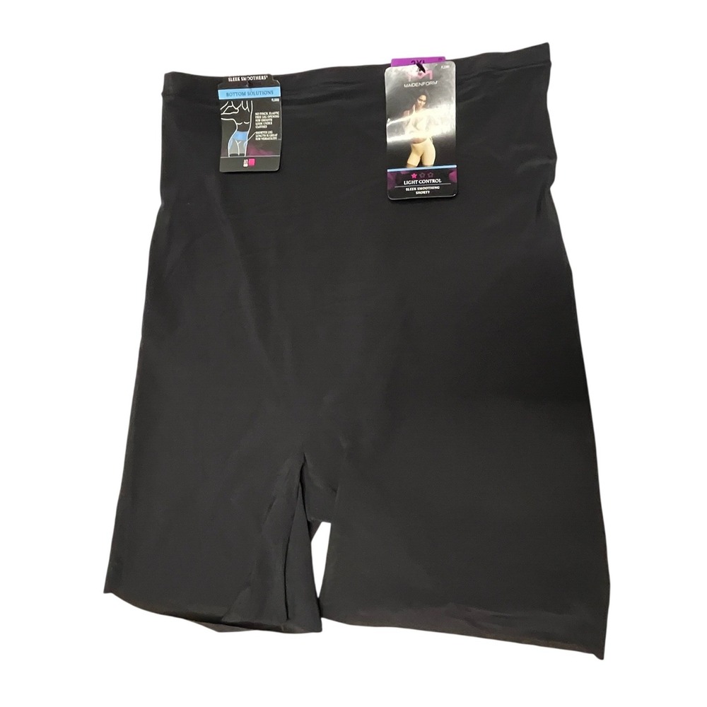 Maidenform Black 2XL Sleek Smoothing High Waist‎ Shorty Shapewear NWT